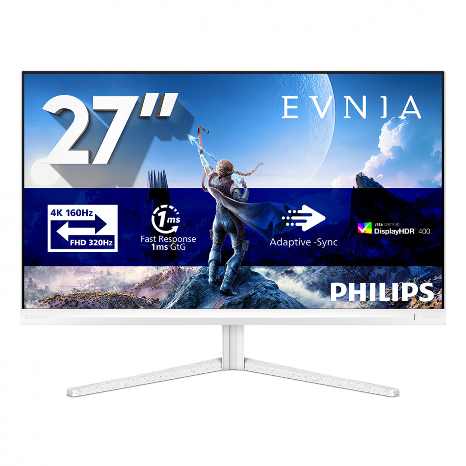 Evnia 5000 pantalla para PC 68,6 cm (27") 3840 x 2160 Pixeles 4K Ultra HD LCD Blanco