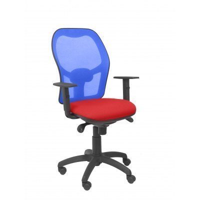Silla Jorquera malla azul asiento bali rojo