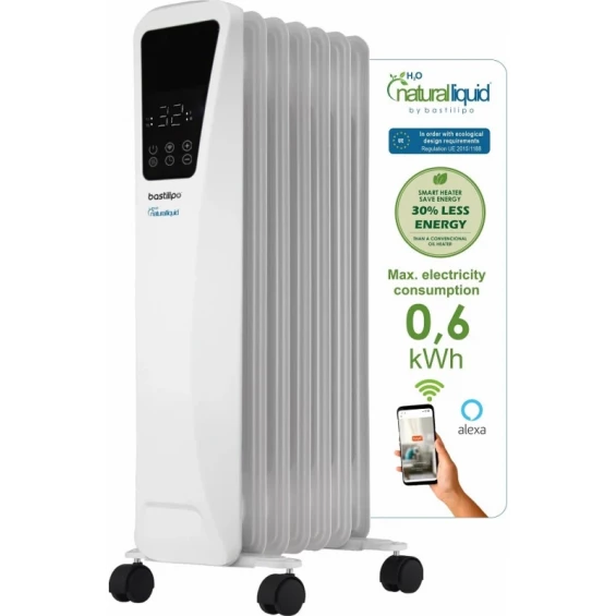 Radiador de bajo consumo Eco Bastilipo R-EcoFluid2-7, 1.000 W, 7 elementos, WiFi, 3 potencias, blanco - imagen 2
