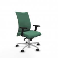 Piqueras y Crespo Albacete confidente sincro bali verde esmeralda brazos 2D base aluminio ruedas 65 mm nailon