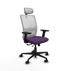 Piqueras y Crespo Haches traslack malla blanca bali morado brazos 2D base nailon cabecero malla 2D ruedas 65mm nailon