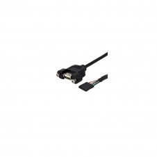 StarTech.com Cable de 30cm USB 2.0 para Montaje en Panel Conexión a Placa Base - USB Tipo-A Hembra a Hembra - negro