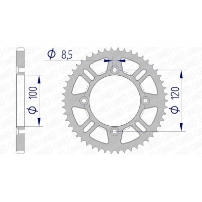 Corona AFAM aluminio 15104 - Paso 428 15104N-51