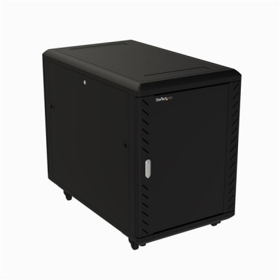 Armario Rack para Servidores 15U 19 4 Columnas - Rack de Servidores con Cerradura y Seguro - Rack con Ruedas y Carriles de Montaje Ajustables para Equipo de Red