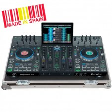 Flight case controlador Denondj® PRIME4+ Plata (Ruedas).