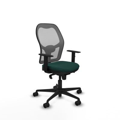 Jorquera sincro malla gris similpiel verde botella brazos 1D base nailon ruedas 65mm nailon