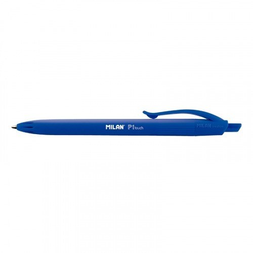 Milan P1 Touch Boligrafo de Bola Retractil - Punta Redonda 1mm - Tinta con Base de Aceite - Escritura Suave - 1.200m de Escritura - Color Azul