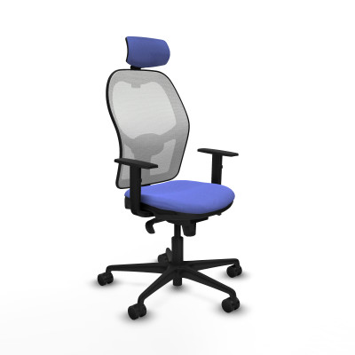 Jorquera sincro malla blanca bali azul claro brazos 1D base nailon cabecero 2D ruedas 65mm nailon