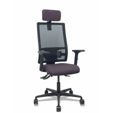 Piqueras y Crespo Silla Bormate asincro malla negra asiento bali gris oscuro brazos 2D ruedas 65mm cabecero regulable