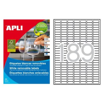 APLI C.4725 etiquetas removibles 25,4x10mm