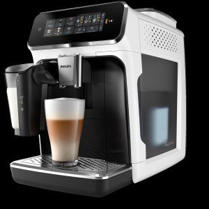 Cafetera Philips EP3343/50, Superautomática, con leche, blanco y negro