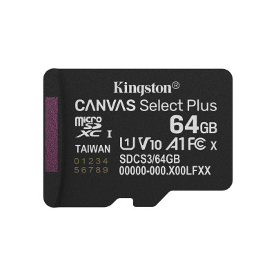 64GB micSDXC Canvas Select Plus Gen3 100R A1 (Adaptador de SD no incluido)