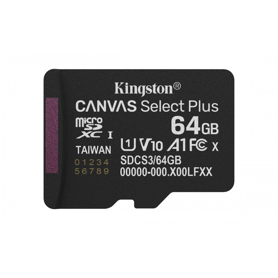 64GB micSDXC Canvas Select Plus Gen3 100R A1 (Adaptador de SD no incluido)