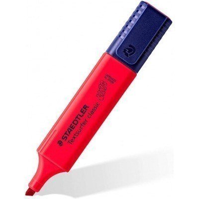 Staedtler Textsurfer Classic 364 Rotulador Marcador Fluorescente - Punta Biselada - Trazo entre 1mm-5mm - Tinta con Base de Agua - Color Rojo