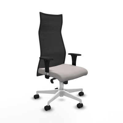 Albacete malla XL sincro malla negra similpiel blanco brazos 1D base blanca ruedas 65mm nailon
