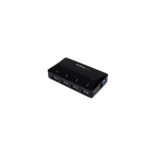 StarTech.com Concentrador USB 3.0 de 4 Puertos - Ladrón con Puertos de Carga y Sincronización - Hub con 1 Puerto de 2.4A