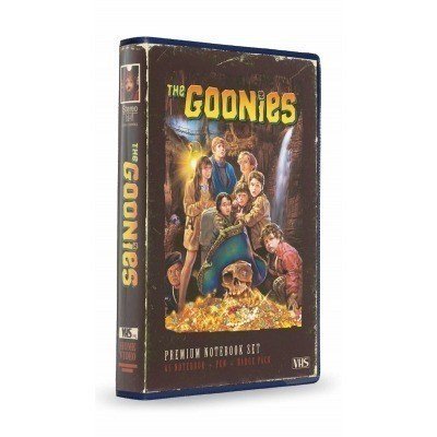 Set papeleria vhs (libreta - chapas y boligrafo) the goonies