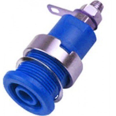 Hembrilla 4mm color AZUL 32Amp para Chasis