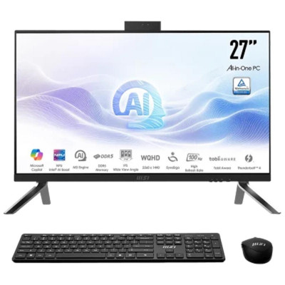 Ordenador all in one msi modern am273q ai 1um - 055es u7 - 155h - 32gb - ssd 1tb - 27 pulgadas - w11p