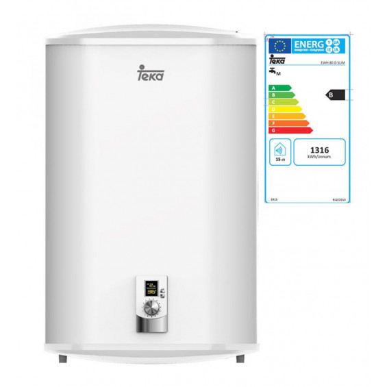 Termo eléctrico Teka EWH 80 D SLIM, 74 litros, 2000 W, multiposición, clase B, blanco - imagen 4