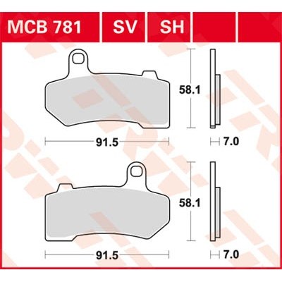 Pastillas de freno sinterizadas serie SV TRW MCB781SV