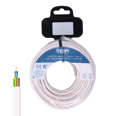 Carrete manguera tubular h05vv-f 3 g 2,50 mm² blanca, 25 m