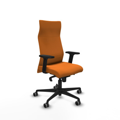 Albacete dirección sincro similpiel naranja brazos 2D base nailon ruedas 65 engomadas