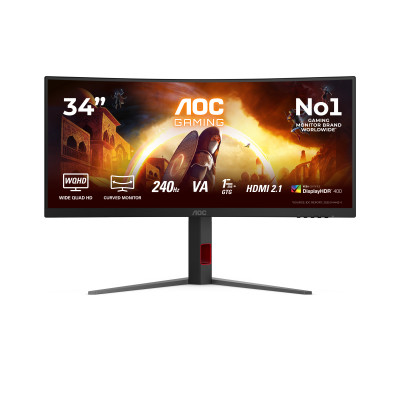 G4 CU34G4Z pantalla para PC 86,4 cm (34) 3440 x 1440 Pixeles Wide Quad HD LED Negro, Rojo