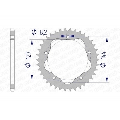 Corona AFAM aluminio 51607 - Paso 520 51607-41