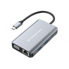Adaptador Conceptronic Usb-c 7en1 100w Gris