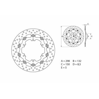 Disco de freno flotante Brembo 78B40830 78B40830