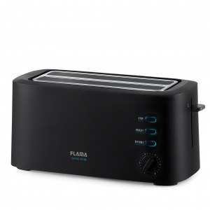 Tostador Flama 988FL, 2 ranuras largas, 1630W, negro