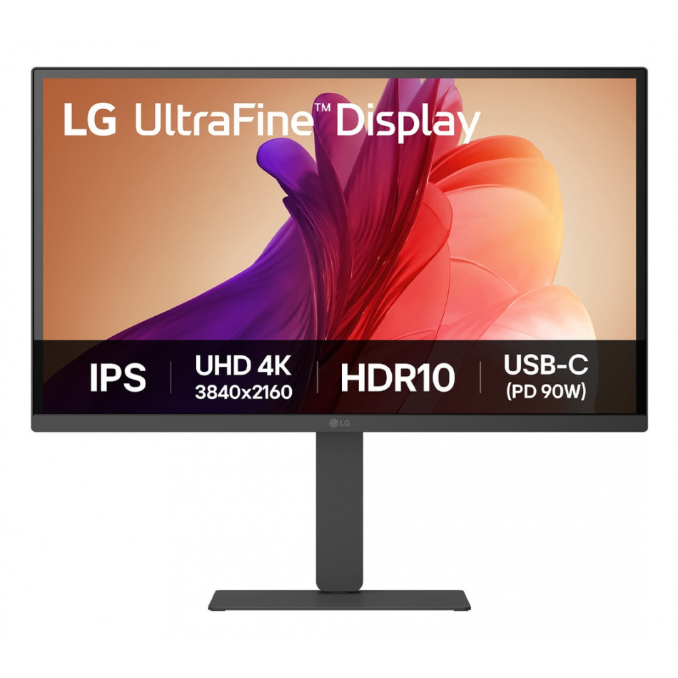 Monitor Profesional LG 27U730A-B 27"/ 4K/ Multimedia/ Regulable en altura/ Negro