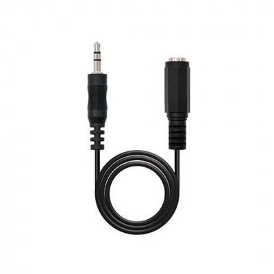 Cable audio jack - 3.5m a jack - 3.5h nanocable 3m - macho - hembra - negro