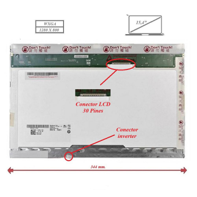 Pantalla para portátil LCD 15.4 30 pines WXGA