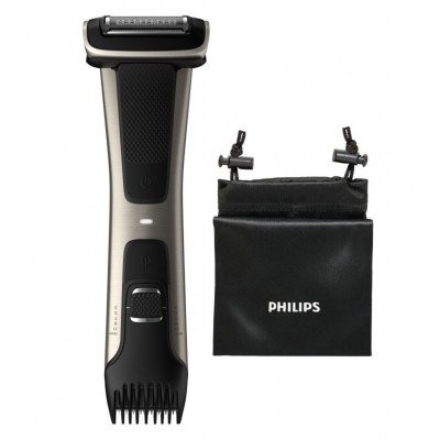 Cortapelos corporal philips bodygroom 7000 negro 5 posiciones - peine guia - 3 - 11mm - recorta - afeita - ducha