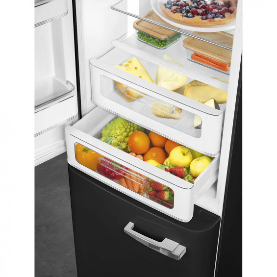 Frigorífico combi Smeg FAB32LBL6, 196.8 x 60.1 x 72.8 cm, Total No Frost, clase C, 158 kWh/año, 35 dB, 331 litros, LifePlus 0°C, negro - imagen 2