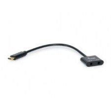 Adaptador Equip Usb-c A 2x Jack 3.5mm Negro