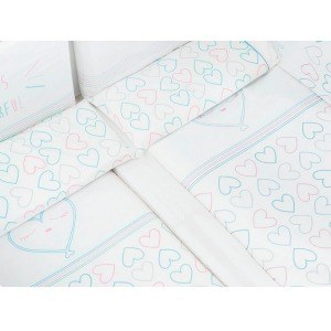Juego Textil 2 Piezas Micuna para Cuna (60 x 120 cm.): Nórdico + Protector de Cuna Wonderful blanco/multicolor