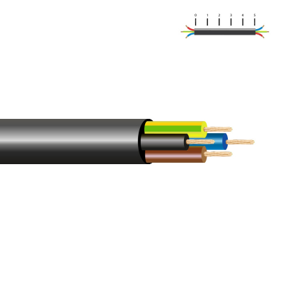 Manguera tubular vv-k06/1kv 4 g 1,50 mm², negra euro/m