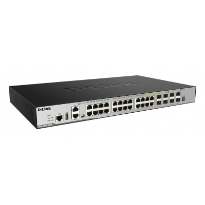 DGS-3630-28TC Gestionado L3 Gigabit Ethernet (10/100/1000) 1U Negro