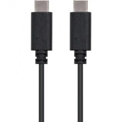 Cable USB 2.0 Tipo-C Nanocable 10.01.2301/ USB Tipo-C Macho - USB Tipo-C Macho/ 1m/ Negro