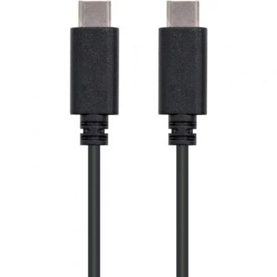 Cable USB Tipo-C Nanocable 10.01.2301/ USB Tipo-C Macho - USB Tipo-C Macho/ 1m/ Negro