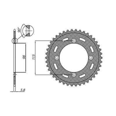 Coronas OEM de repuesto en acero SUNSTAR SPROCKETS 1-1390-44