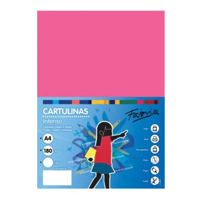 Fabrisa Pack de 50 Cartulinas 180 g/m² - Tamaño A4 - Color Fucsia