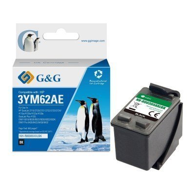 G&G HP 305XL Negro Cartucho de Tinta Remanufacturado - Muestra Nivel de Tinta - Reemplaza 3YM62AE/3YM61AE