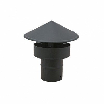 Sombrerete antilluvia en acero vitrificado negro de simple pared Dinak de 100 mm Deko Pellets
