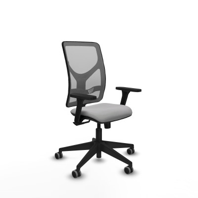Motilla sincro malla gris bali gris claro brazos 3D base piramidal ruedas 65mm engomadas