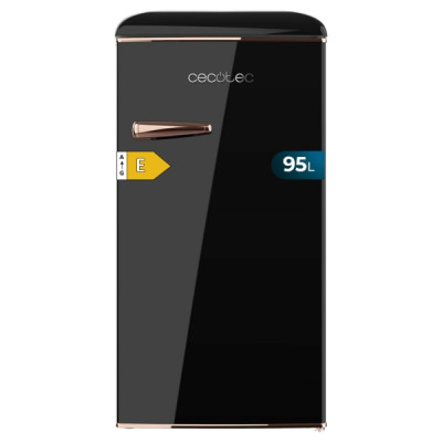 Cecotec Bolero CoolMarket TT Origin 95 Black E Mini Frigorifico - Capacidad 95L - Estilo Retro - Cajon para Hielo - Tirador Cromado - 48.7x59.2x89.3cm - Color Negro