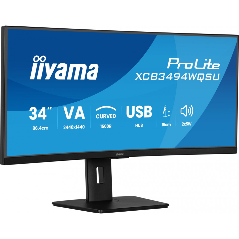 ProLite XCB3494WQSU-B1 pantalla para PC 86,4 cm (34") 3440 x 1440 Pixeles UltraWide Quad HD LED Negro